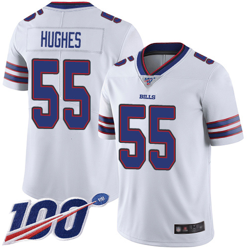 Men Buffalo Bills #55 Jerry Hughes White Vapor Untouchable Limited Player 100th Season NFL Jersey->buffalo bills->NFL Jersey